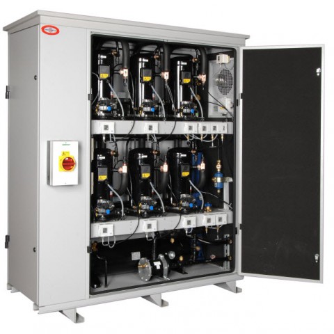 Compak with attenuated housing for remote condenser application