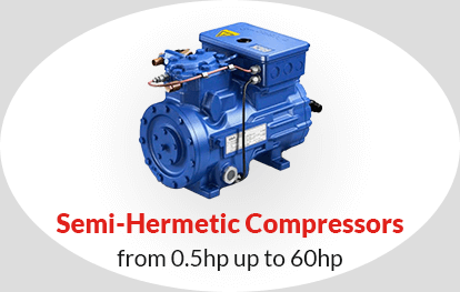 Semi-Hermetic Compressors from 0.5hp up to 60hp